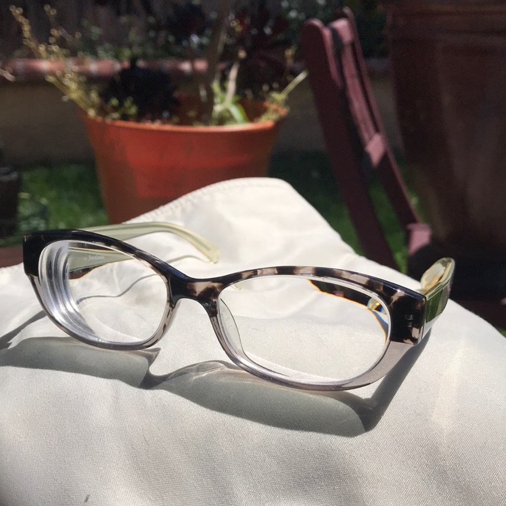 Juicy Couture tortoise, gray and teal glasses